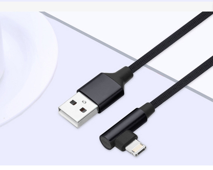 90-Degree USB Charging Cable for Apple & Android
